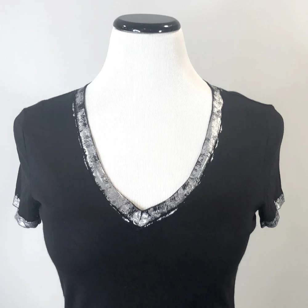 INC black tee with silver detail - Picture 3 of 7